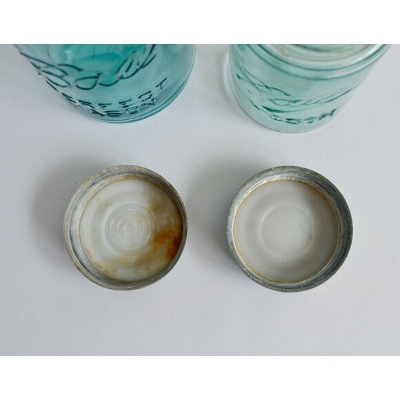 Ball Blue Canning Jars Zinc Lids Vintage Lot of 2 Mold #2 and Unknown - Picture 8 of 8